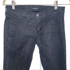 Flying Monkey black snakeskin printed skinny jeans